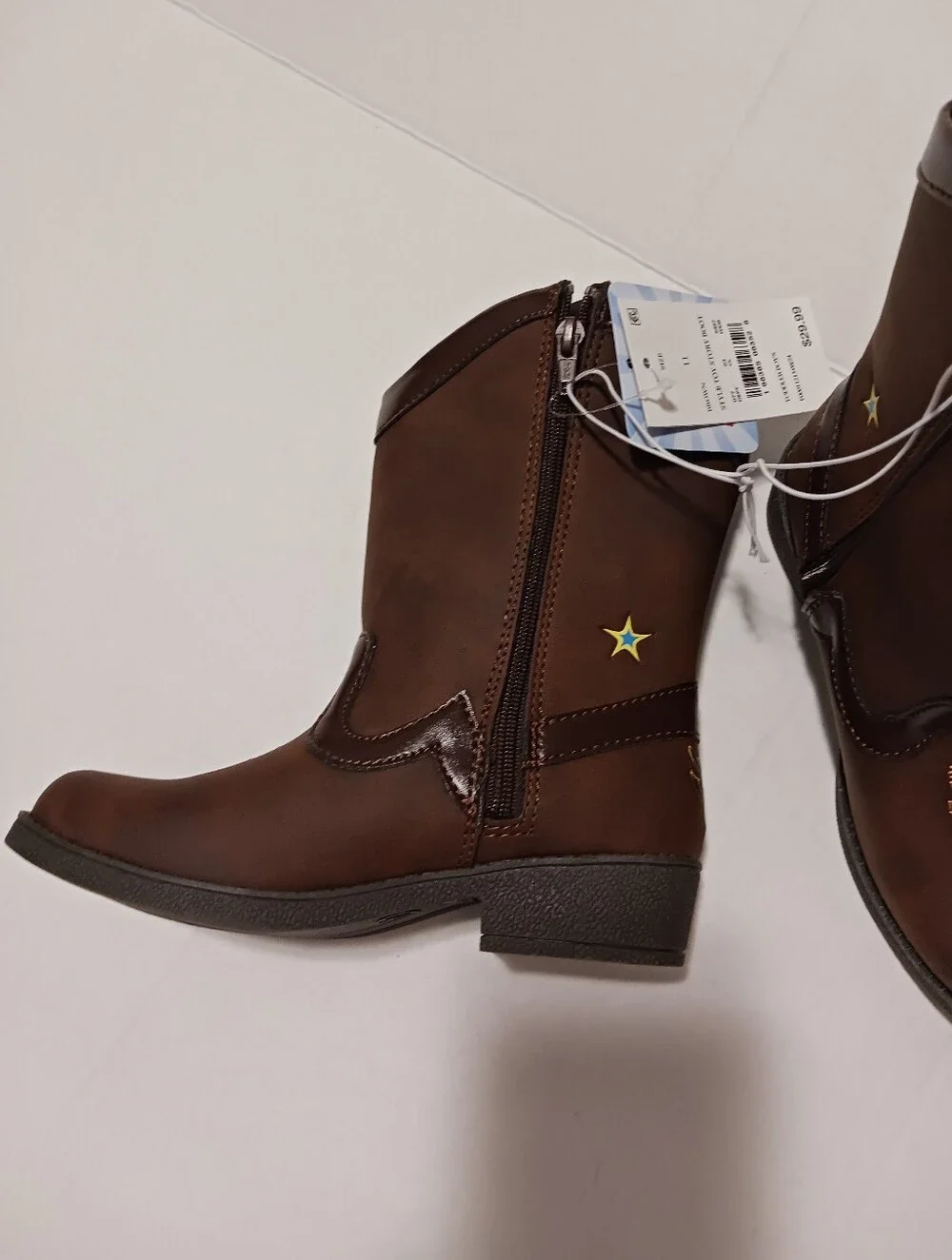 Disney Pixar Toy Story Woody Pull-on ZIp Up Cowboy Western Boot Sz 11 Brown New